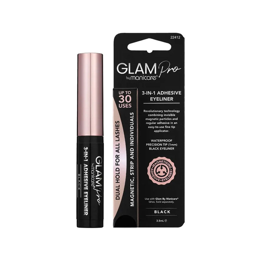 Manicare Eyeliner Adhesive 3-In-1 Glam Pro Dual Hold For All Lashes Black 3.5ml