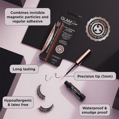 Manicare Eyeliner Adhesive 3-In-1 Glam Pro Dual Hold For All Lashes Black 3.5ml
