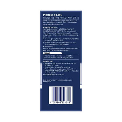 Nivea Men Moisturiser Protective Spf15 With Aloe Vera 75ml