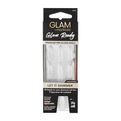 Manicare Glam Ready Premium Pre Glued Nails Let Is Shimmer 30pk