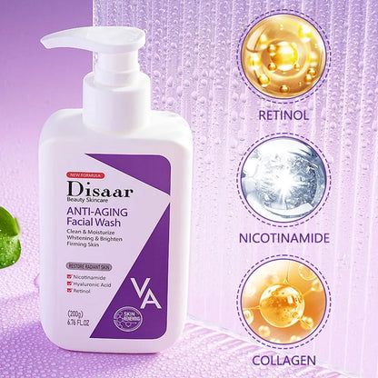 Disaar Anti Aging Retinol, Hyaluronic Acid & Nicotinamide Facial Wash 200g
