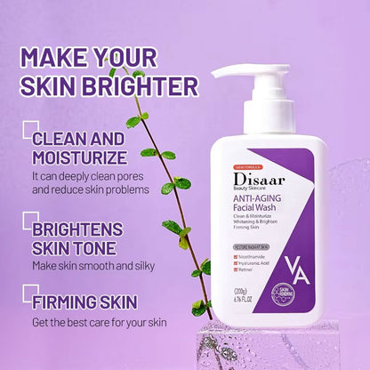 Disaar Anti Aging Retinol, Hyaluronic Acid & Nicotinamide Facial Wash 200g