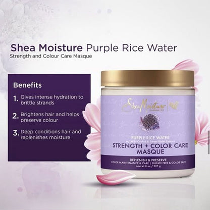 Shea Moisture Hair Mask Strength + Color Care Purple Rice Water 227g