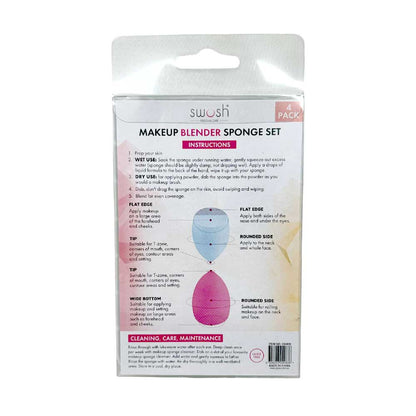 Swosh Make up Blender Sponges 4pk Green