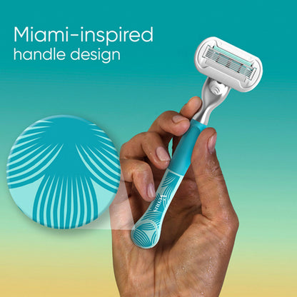 Gillette Deluxe Smooth Miami Sunrise Venus 1x Handle 2x 5 Deluxe Blades