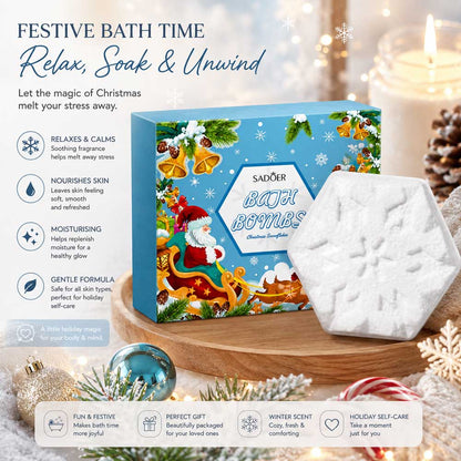 Sadoer Christmas Snowflakes Bath Bombs