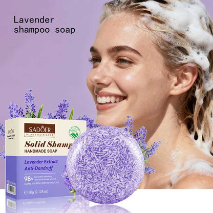 Sadoer Lavender Extract Anti Dandruff Solid Shampoo Handmade Soap 60g