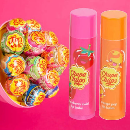 Chupa Chups Lip Balm Orange Pop & Strawberry Swirl