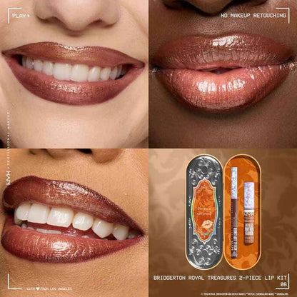 NYX Bridgerton 2pc Lip Kit 06 Pout and About Toffee Temptation