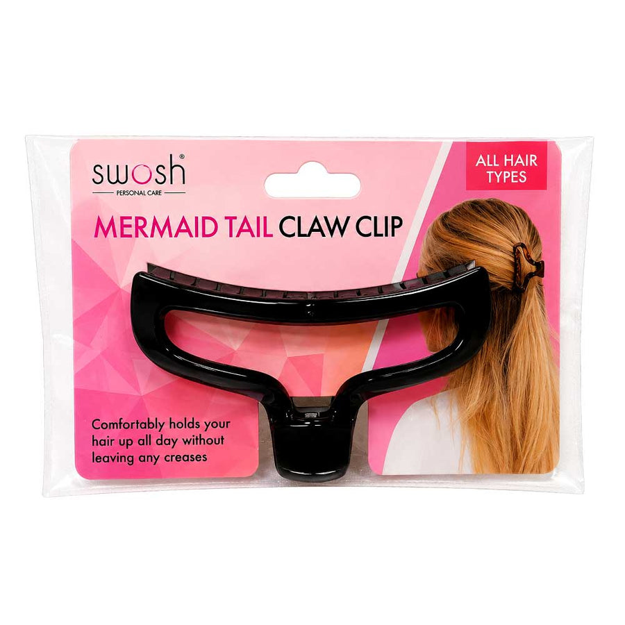 Swosh Hair Clip Mermaid Tail Claw 9.5cm Black