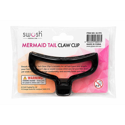 Swosh Hair Clip Mermaid Tail Claw 9.5cm Black