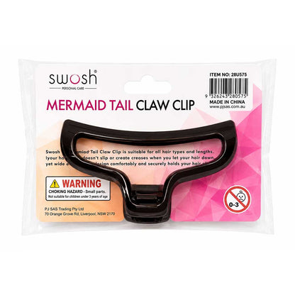 Swosh Hair Clip Mermaid Tail Claw 9.5cm Brown