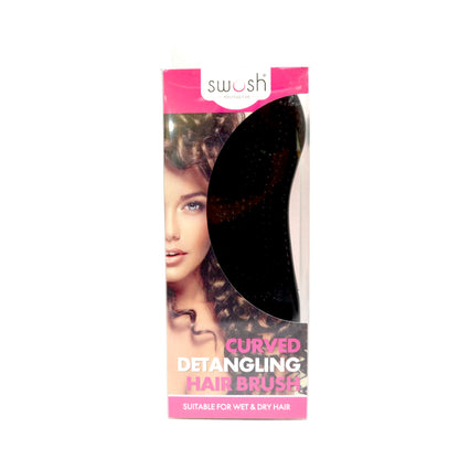 Swosh Curved Detangling Hair Brush 18.5cm White