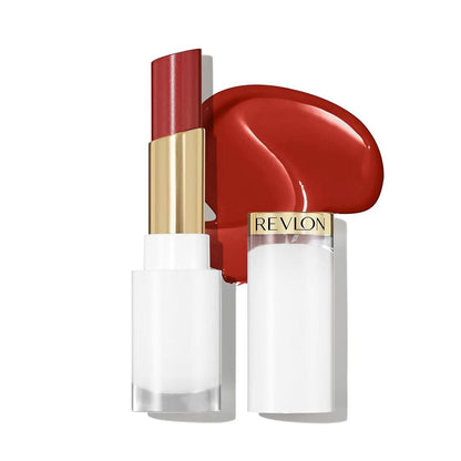 Revlon lipstick with red shade on a white background