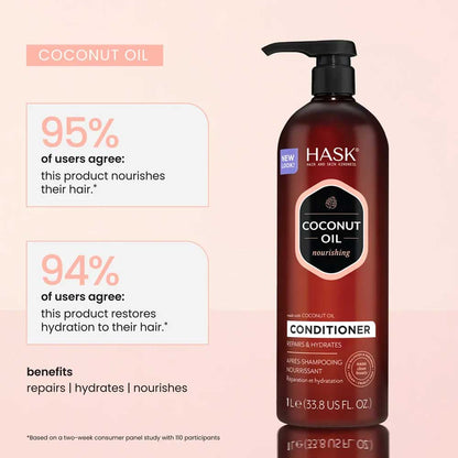 Hask Conditioner Nourishing Repairs & Hydrates Coconut Oil 1L