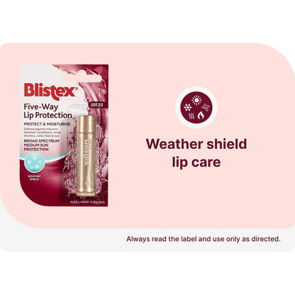 Blistex Lip Protection Five Way Protect & Moisturise Weather Shield Spf20 4.25g