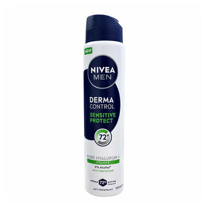 Nivea Men Anti Perspirant Derma Control Sensitive Protect 72H Pure Hyaluron + Vitamin E 250ml