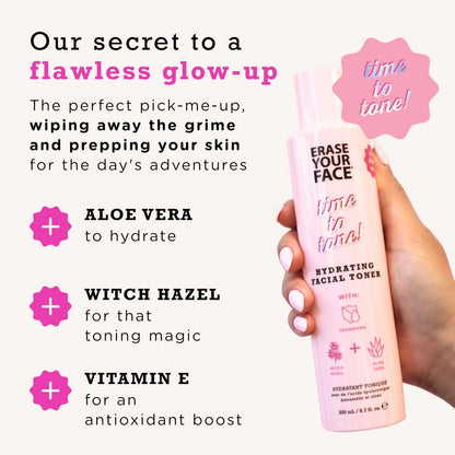 Erase Your Face Hydrating Facial Toner With Ceramides Witch Hazel + Aloe Vera 200ml