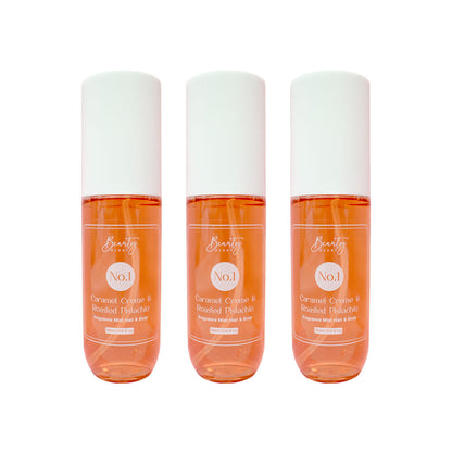 3x Beauty Buddy Fragrance Mist Hair & Body No.1 Caramel Crème & Roasted Pistachio