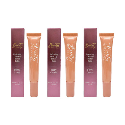 3x Beauty Buddy Hydrating Luxe Lip Butter Balm Berry Crush 10ml