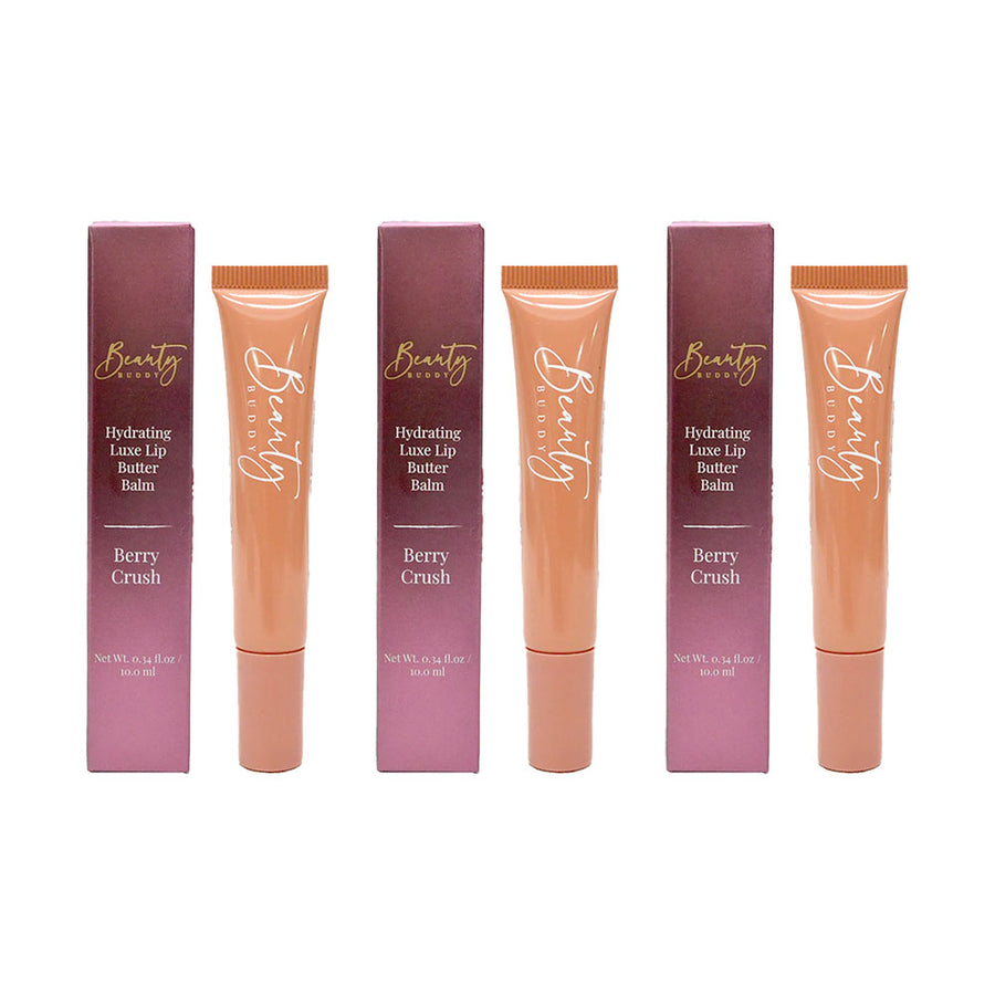 3x Beauty Buddy Hydrating Luxe Lip Butter Balm Berry Crush 10ml