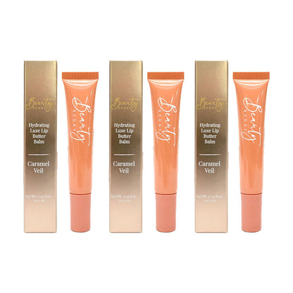 3x Beauty Buddy Hydrating Luxe Lip Butter Balm Caramel Veil 10ml