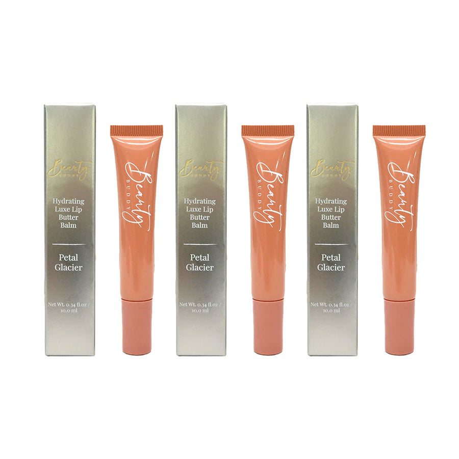 3x Beauty Buddy Hydrating Luxe Lip Butter Balm Petal Glacier 10ml