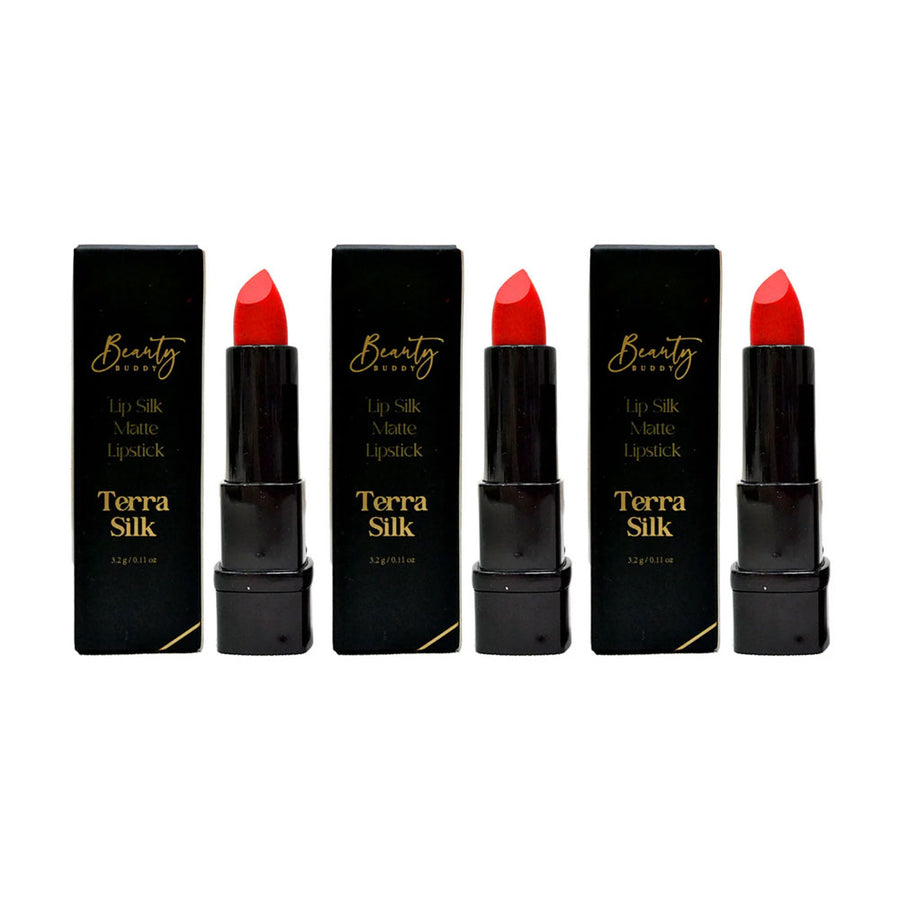 3x Beauty Buddy Lip Silk Matte Lipstick Terra Silk 3.2g