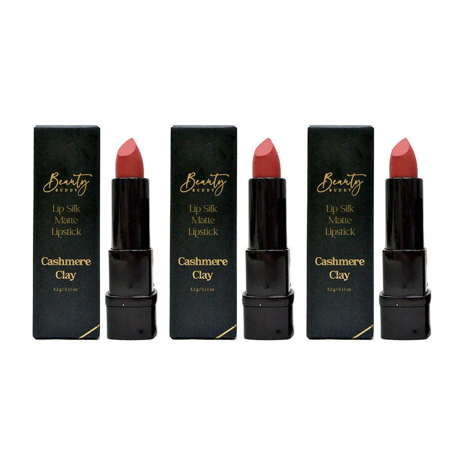 3x Beauty Buddy Lip Silk Matte Lipstick Cashmere Clay 3.2g