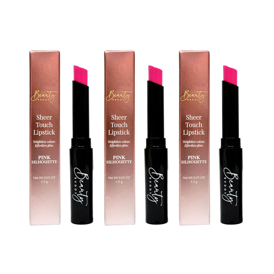 3x Beauty Buddy Sheer Touch Lipstick Pink Silhouette 1.5g