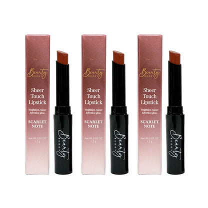 3x Beauty Buddy Sheer Touch Lipstick Scarlet Note 1.5g