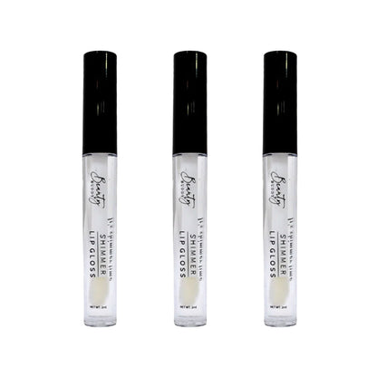 3x Beauty Buddy Shimmer Lip Gloss 01 Crystal Clear 2ml