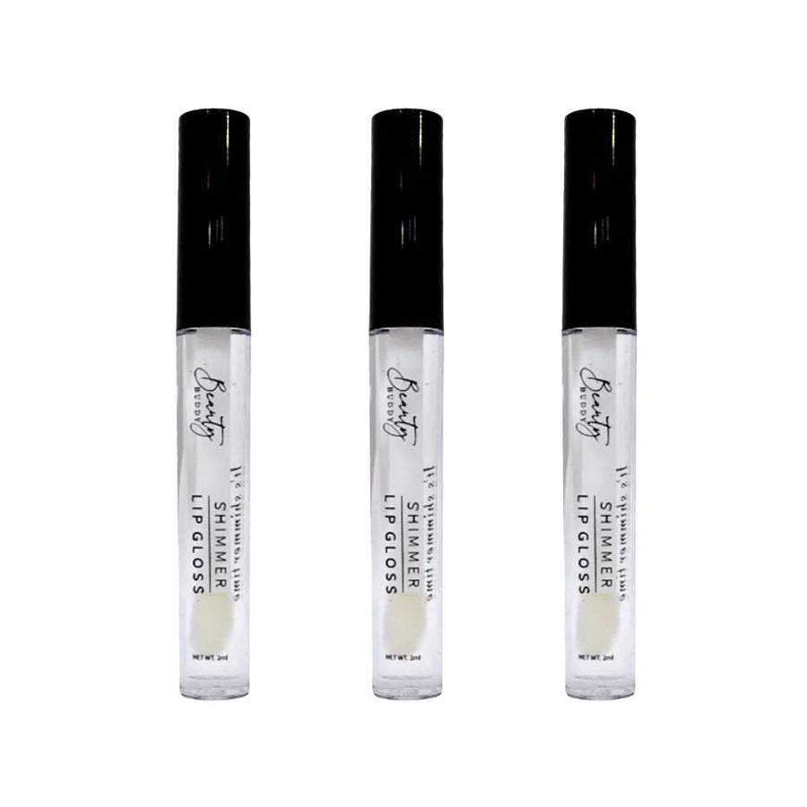 3x Beauty Buddy Shimmer Lip Gloss 01 Crystal Clear 2ml