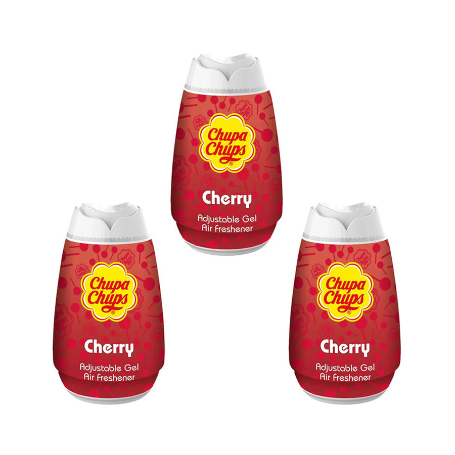 3x Chupa Chups Air Freshener Adjustable Gel Cherry