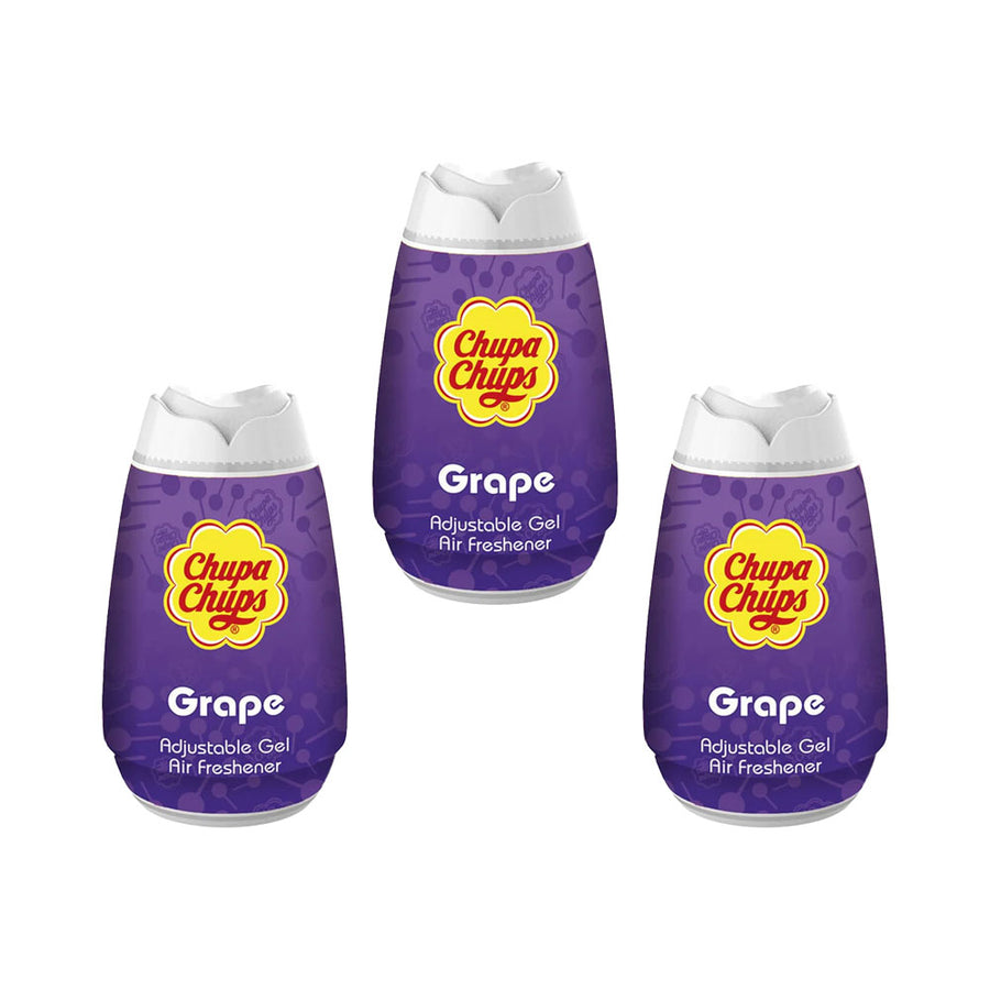 3x Chupa Chups Air Freshener Adjustable Gel Grape
