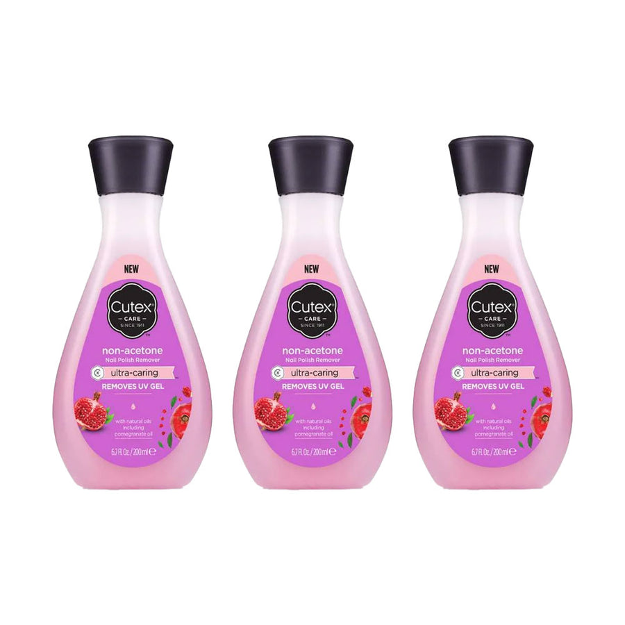 3x Cutex Nail Polish Remover Ultra Caring 200ml