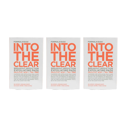 3x Formula 10.0.6 Into The Clear Exfoliating Breakout Treatment Pads 2x10pads