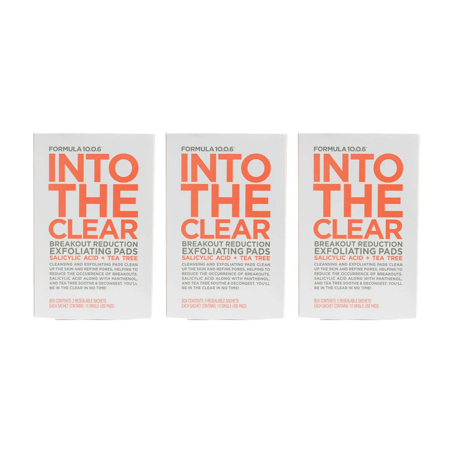 3x Formula 10.0.6 Into The Clear Exfoliating Breakout Treatment Pads 2x10pads