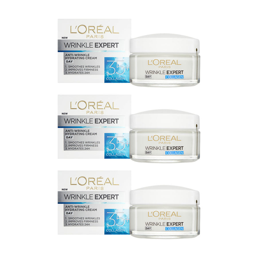 3x L'Oreal Wrinkle Expert Hydrating Care Day Collagen 50ml
