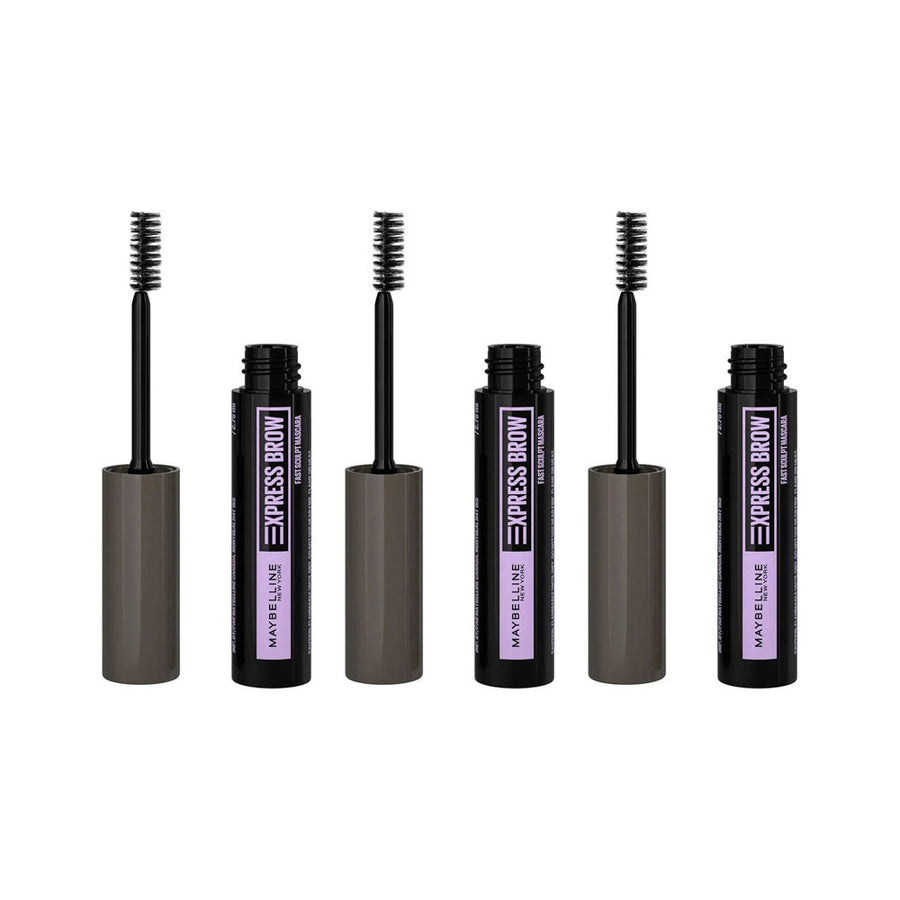 3x Maybelline Brow Fast Sculpt Gel Brown Mascara Medium Brown
