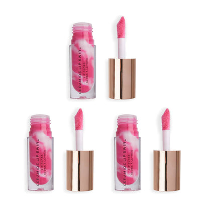 3x Revolution Lip Gloss Ceramide Lip Swirl Berry Pink 4.5ml