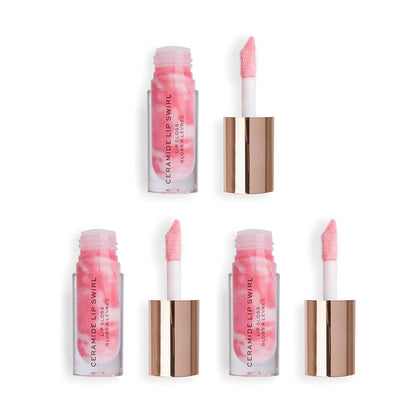 3x Revolution Lip Gloss Ceramide Lip Swirl Soft Pink 4.5ml