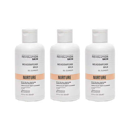 3x Revolution Skin Oil Cleanser Meadowfoam Milk Nurture 200ml