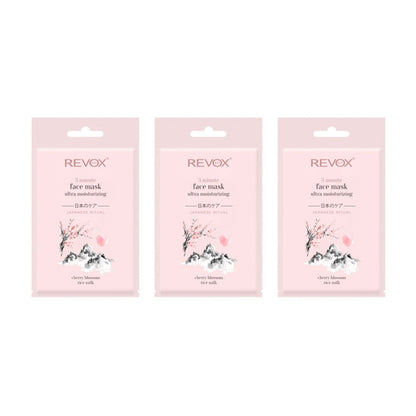 3x Revox B77 Japanese Ritual 3 Minute Ultra Moisturizing Face Mask 25ml