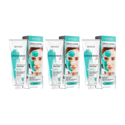 3x Revuele Green Mask Cryo Effect 80ml