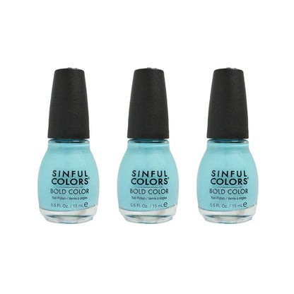 3x Sinful Colors Bold Color Nail Polish Wondermint 15ml