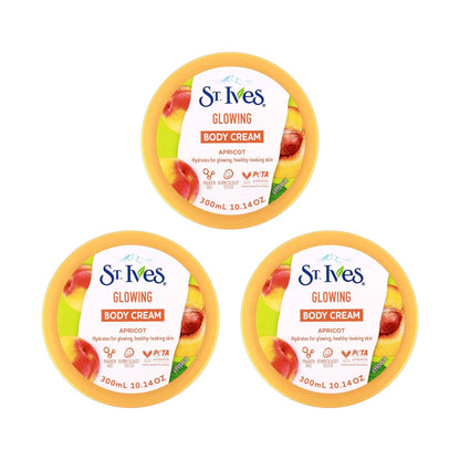 3x St Ives Body Cream Glowing Apricot 150ml