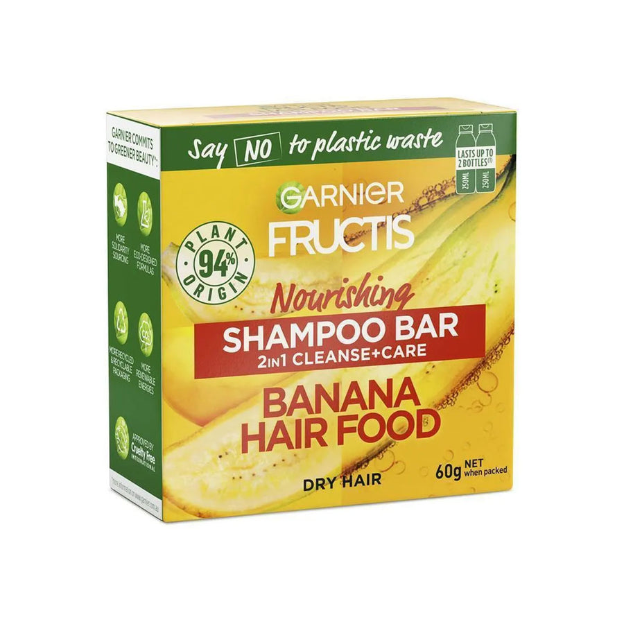 Garnier Fructis Shampoo Bar Nourishing 2-In-1 Dry Hair Banana Hair Food 60g