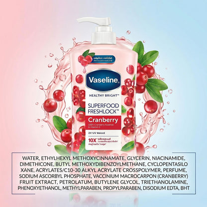 Vaseline Superfood Freshlock Healthy Bright Cranberry Essence & Vitamin C 500ml