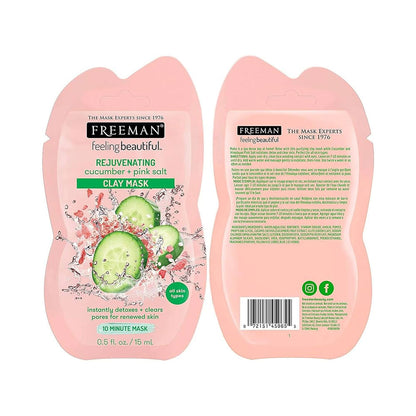 Freeman Clay Mask Rejuvenating Cucumber + Pink Salt 15ml